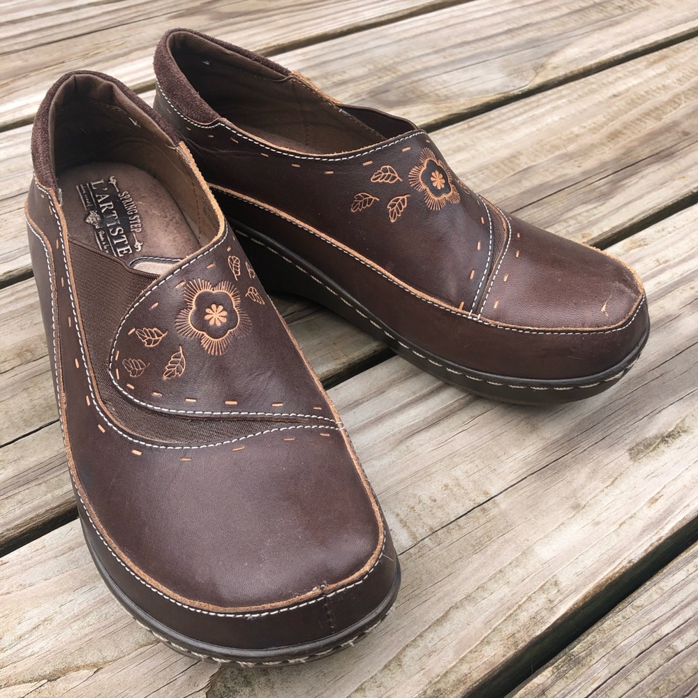 Spring Step L’artiste Clogs Burbank Brown size 39